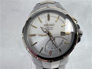 Seiko Men s Coutura Kinetic Retrograde Silver Tone Watch 5M84